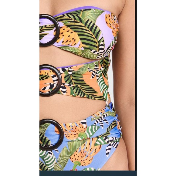 NWT! FARM Rio Women's Striped Bananas One Piece, Multicolor, M - Picture 6 of 9